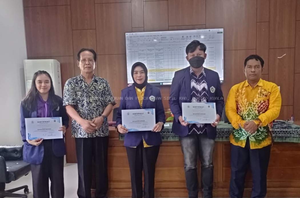 Acara Perpisahan Peserta Magang UNISKA dan Penandatanganan PK ASN di Disdukcapil Kabupaten Barito Kuala