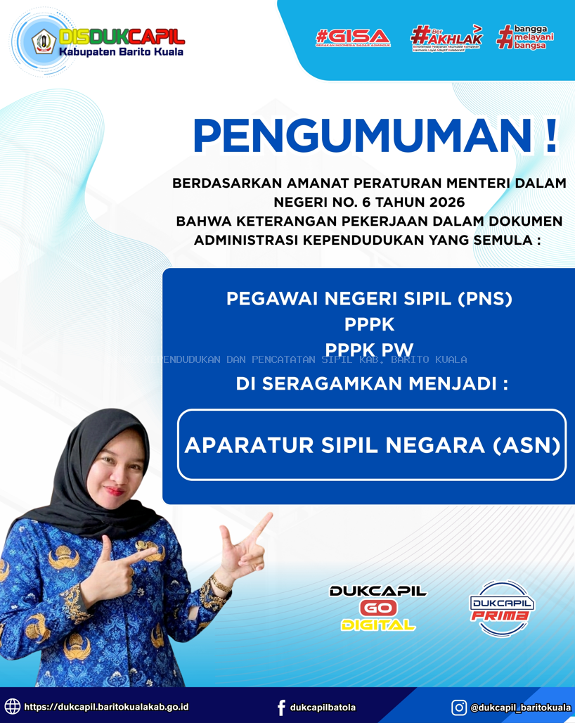 Penyeragaman Status Pekerjaan pada Dokumen Kependudukan Berdasarkan Amanat Pertauran Menteri Dalam Negeri No. 6 Tahun 2026