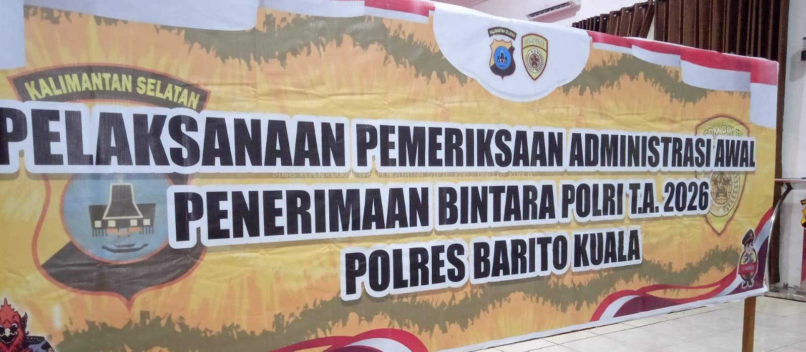 Disdukcapil dan Disdik Turut Sukseskan Seleksi Calon Bintara Polri 2026 di Polres Barito Kuala