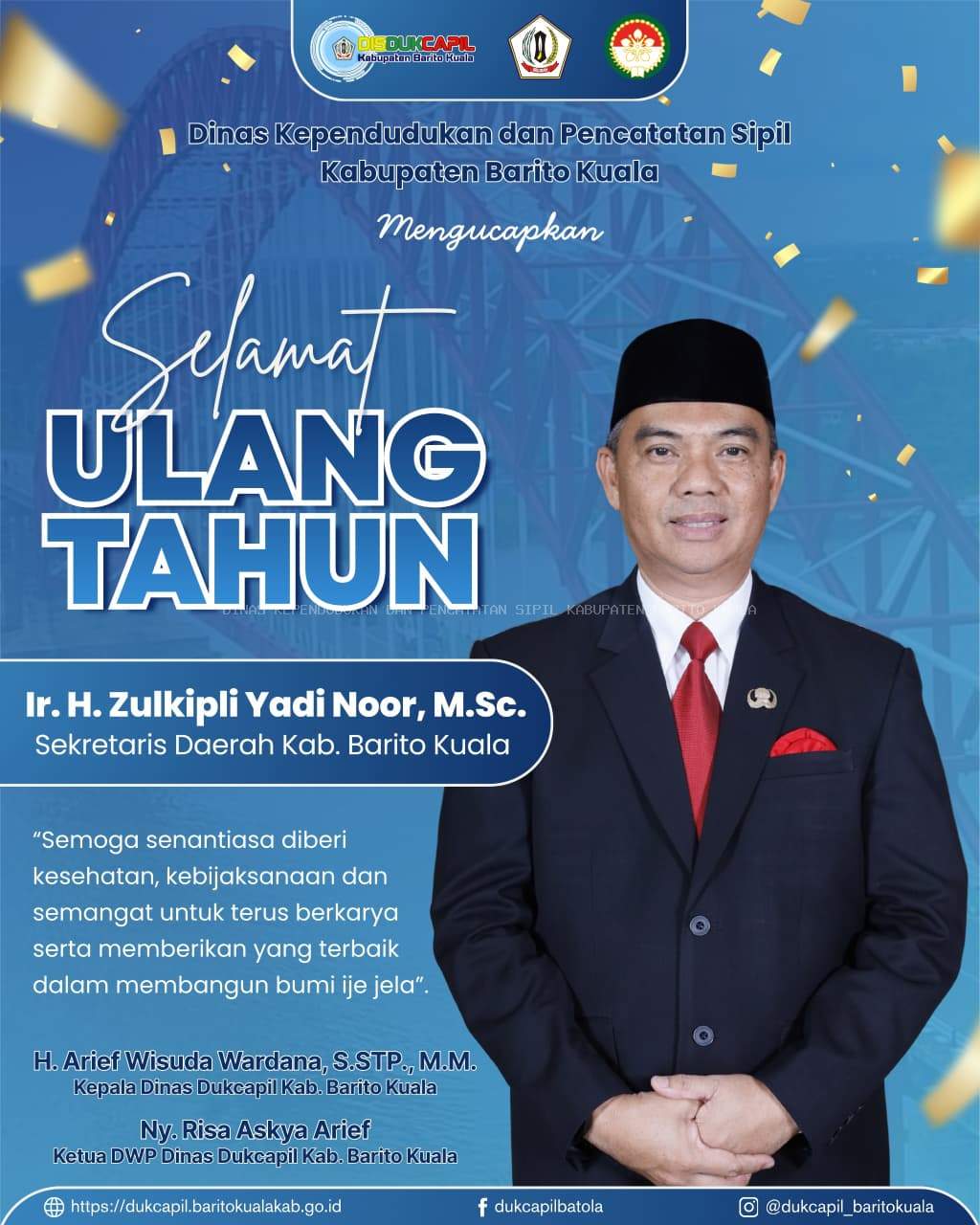 Selamat Ulang tahun Sekretaris Daerah Kab. Barito Kuala